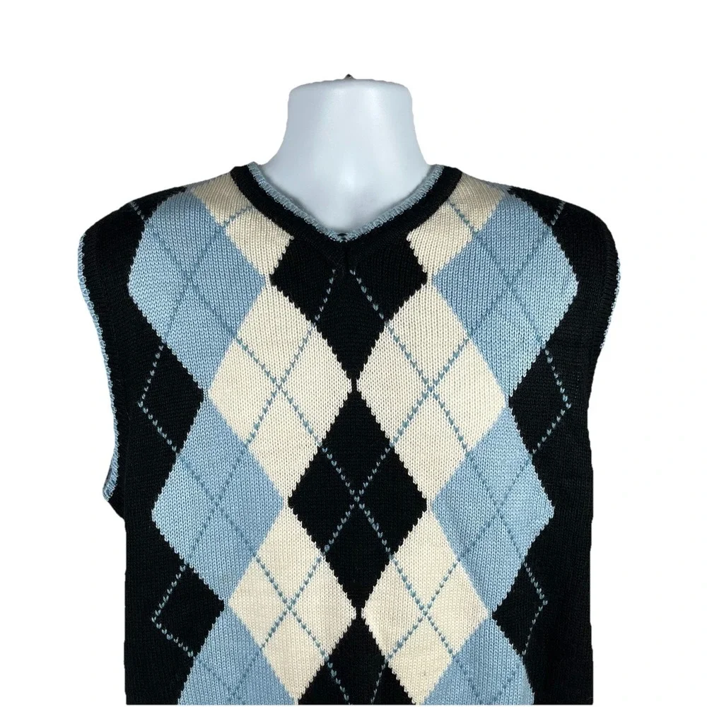 Dtek Jeans Vintage Y2K‎ Argyle Sweater Vest Men's XL